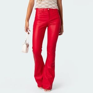 edikted red leather pants